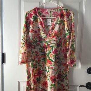 NWT J. CREW FLORAL GAUZE TUNIC TOP COVER UP. M